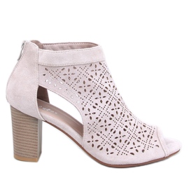 Botins abertos Pierre Beige com bico aberto bege Botins abertos Pierre Beige com bico aberto bege
