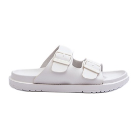 Chinelos femininos de espuma leve com fivelas Big Star NN274A751 branco