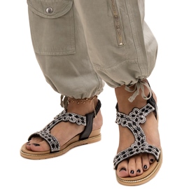 Sandálias pretas brilhantes de Shahid preto