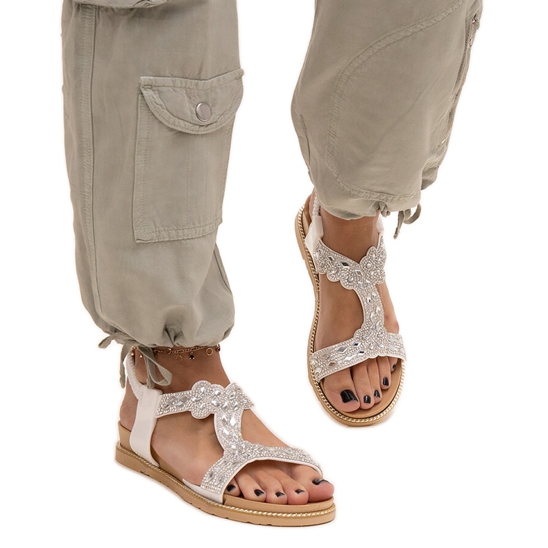 Sandálias brancas brilhantes de Shahid branco