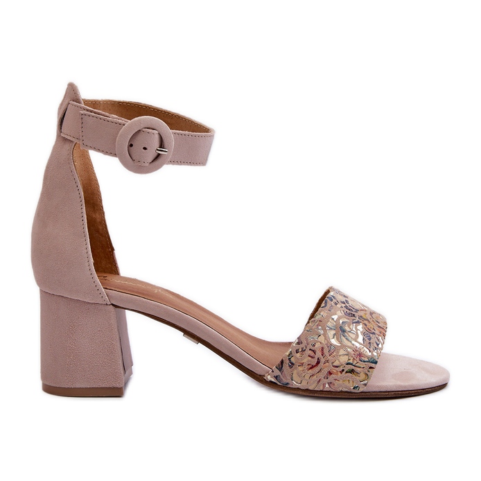 Sandálias de salto alto em camurça Maciejka 04141-49 Bege