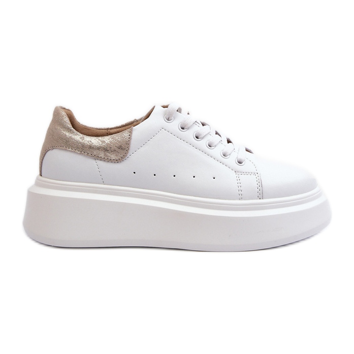 S.Barski D&amp;A Tênis plataforma feminino LR568 branco