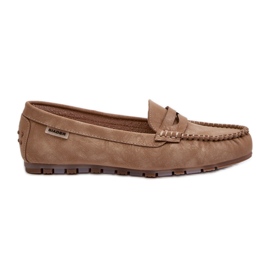 Mocassins femininos de couro ecológico, marrom Celoria