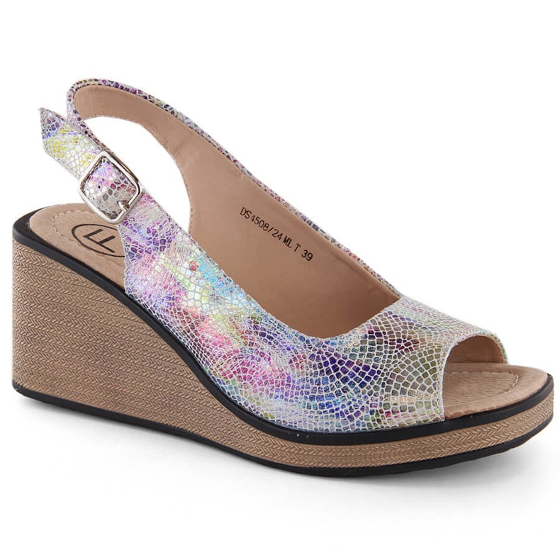 Sandálias femininas de couro multicoloridas Filippo DS4508 multicolorido