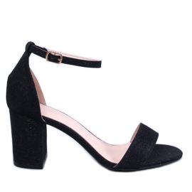 Sandálias de salto alto pretas iridescentes Yanas preto