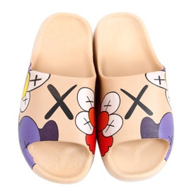 Chinelos com estampa colorida Clancy Khaki bege Chinelos com estampa colorida Clancy Khaki bege