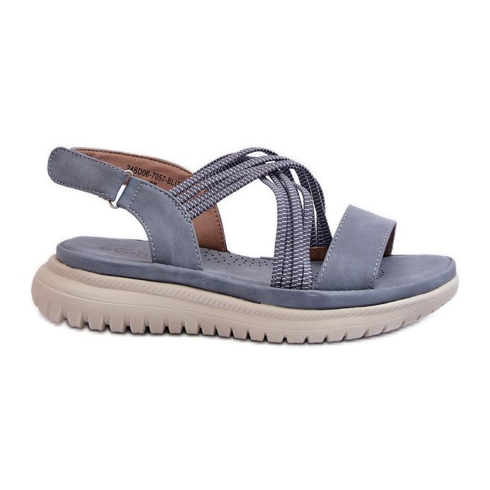Sandálias femininas leves e confortáveis com velcro, azul, Ceclea Sandálias femininas leves e confortáveis com velcro, azul, Ceclea