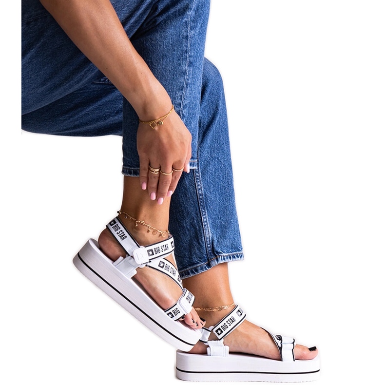 Sandálias plataforma brancas Big Star NN274A526 branco