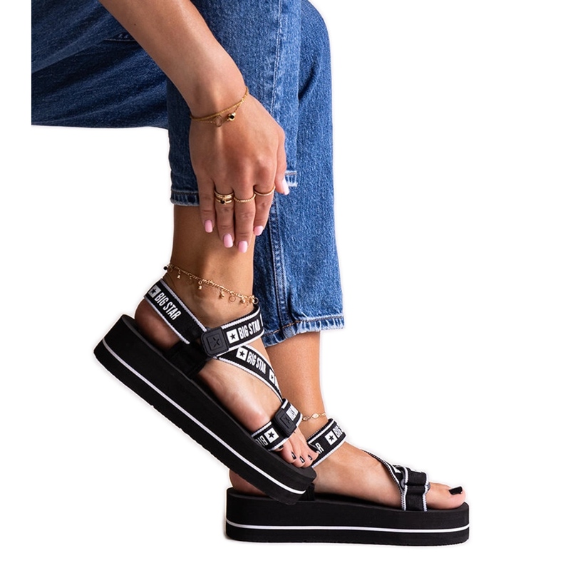 Sandálias plataforma pretas Big Star NN274A525 preto