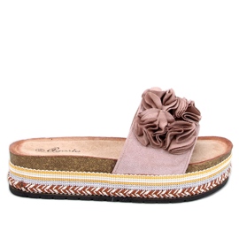Chinelos Raven Beige com sola grossa e colorida bege