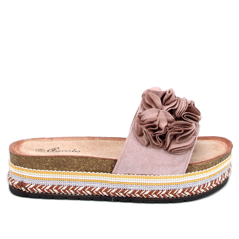 Chinelos Raven Beige com sola grossa e colorida bege