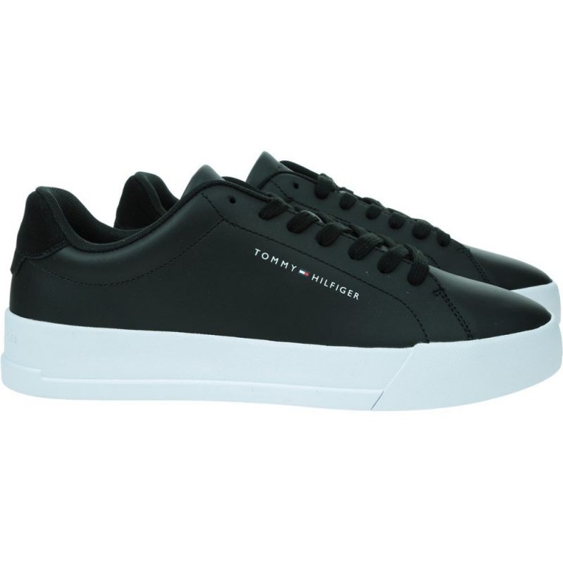 Tommy Hilfiger Sapatos de couro Court FM0FM04971 Bds preto