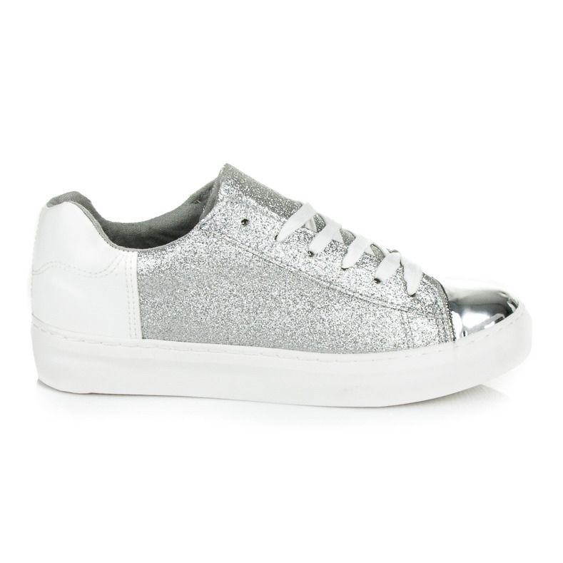 Kylie Tênis com cadarço com glitter cinza Kylie Tênis com cadarço com glitter cinza