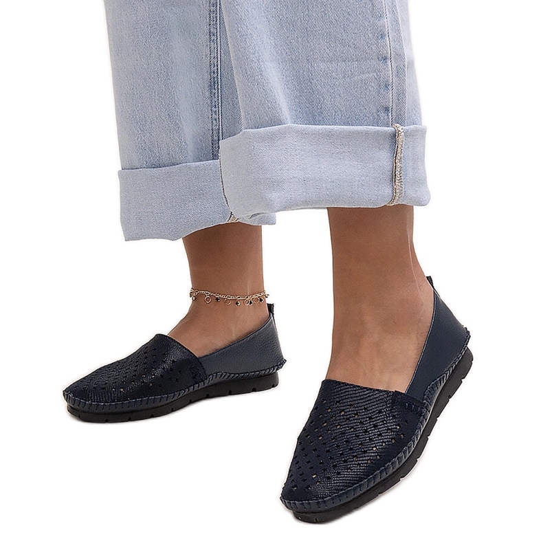 Evento Sapatos de couro azul marinho Antonea