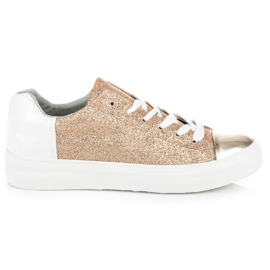 Kylie Tênis amarrado com glitter amarelo