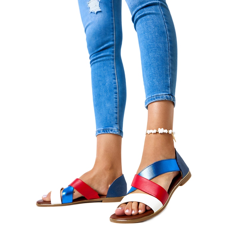 Evento Sandálias coloridas com salto fechado da Massawa branco