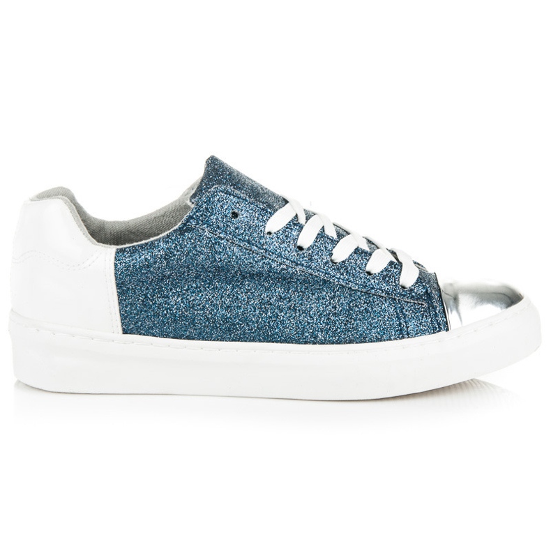 Kylie Tênis com cadarço com glitter azul Kylie Tênis com cadarço com glitter azul