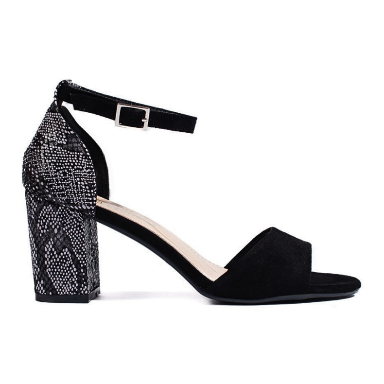 Sergio Leone Sandálias femininas elegantes em camurça preta preto