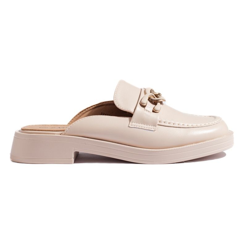 Chinelos de plataforma completa bege