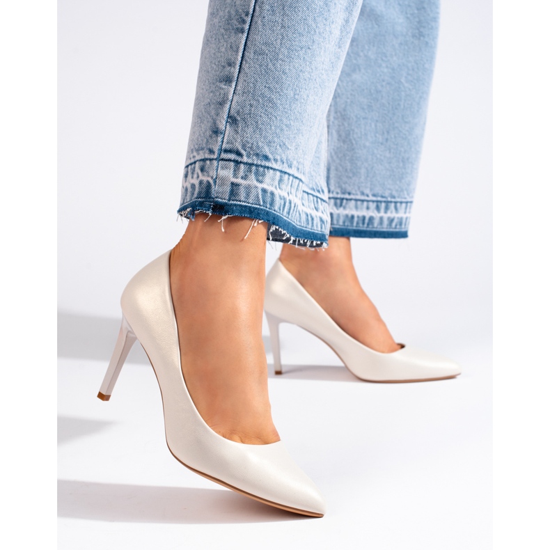 Sapatos femininos brancos clássicos de Sergio Leone