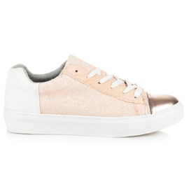 Kylie Tênis com cadarço com glitter marrom