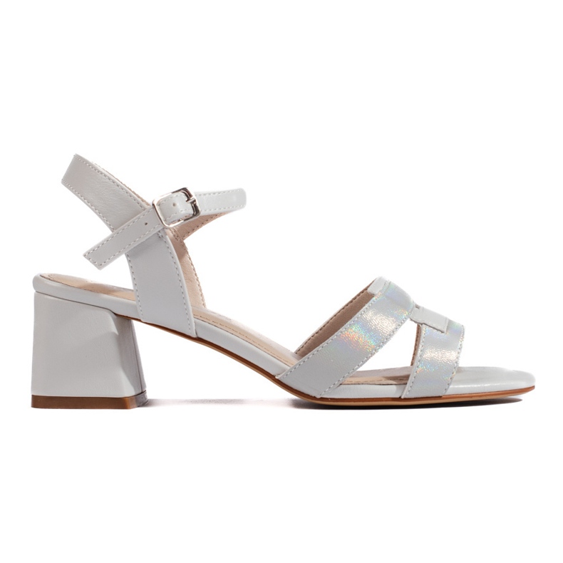 Sandálias femininas cinza brilhantes de Sergio Leone