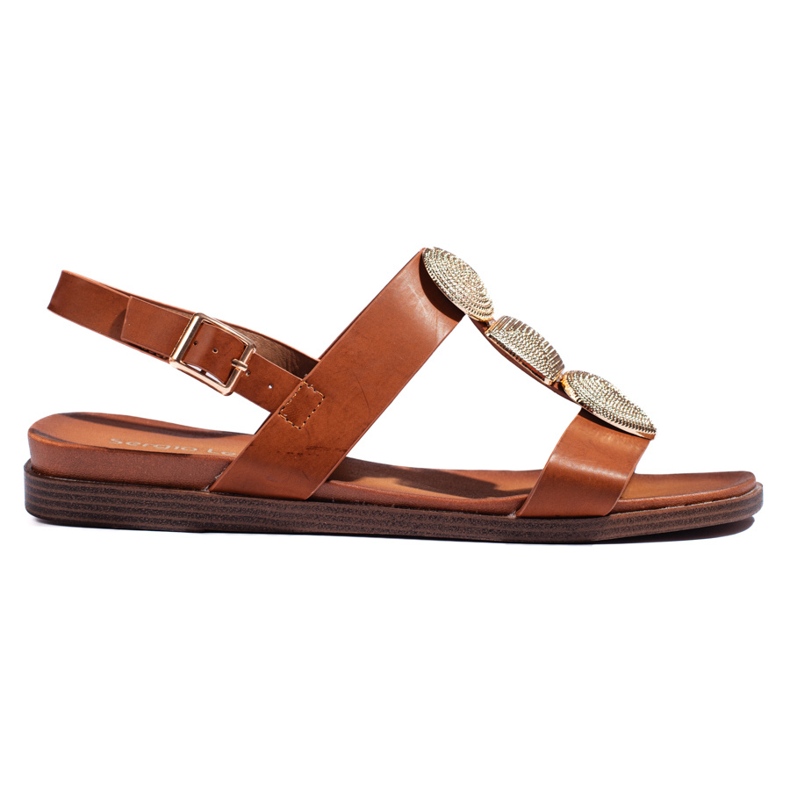 Sandálias rasteiras marrons femininas de Sergio Leone castanho