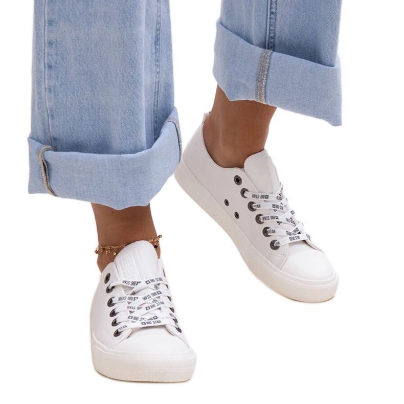 Tênis de couro ecológico branco Big Star KK274105