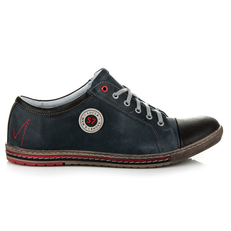 Lucca sapatos masculinos amarrados azul