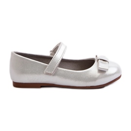Sapatilhas infantis brilhantes com laço de velcro Fiorelle prateado prata