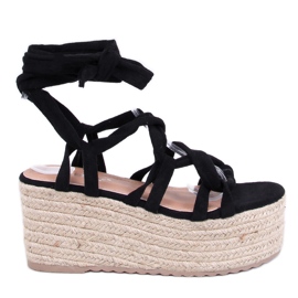 Alpargatas com plataforma Manon Black preto
