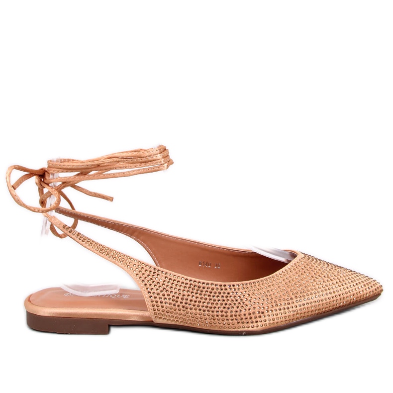 Sabrinas de salto aberto de strass por Vonda Champagne dourado