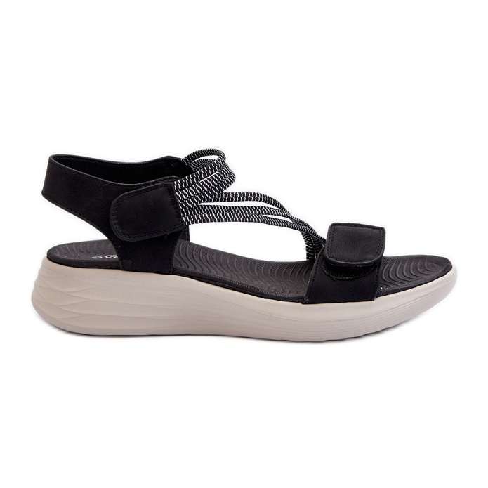 Evento Sandálias femininas confortáveis ​​de velcro pretas Eladora preto