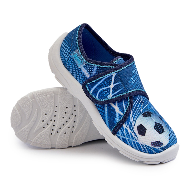 Chinelos infantis de velcro Befado 974X312 Azul