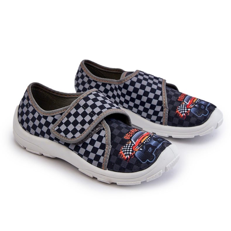 Chinelos confortáveis ​​de menino com velcro Befado 974Y540 Cinza