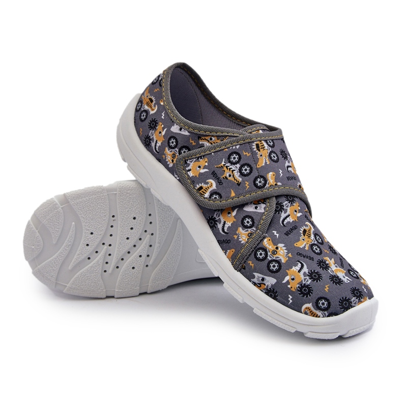 Chinelos confortáveis ​​de menino com velcro Befado 974Y552 Cinza