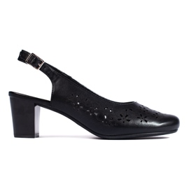 Sergio Leone Sapatos femininos pretos com aberturas