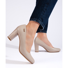 Sapatos de salto alto femininos cinza confortáveis ​​de Sergio Leone