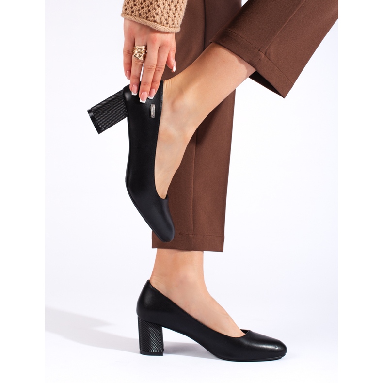 Sapatos de salto alto femininos negros de Sergio Leone preto