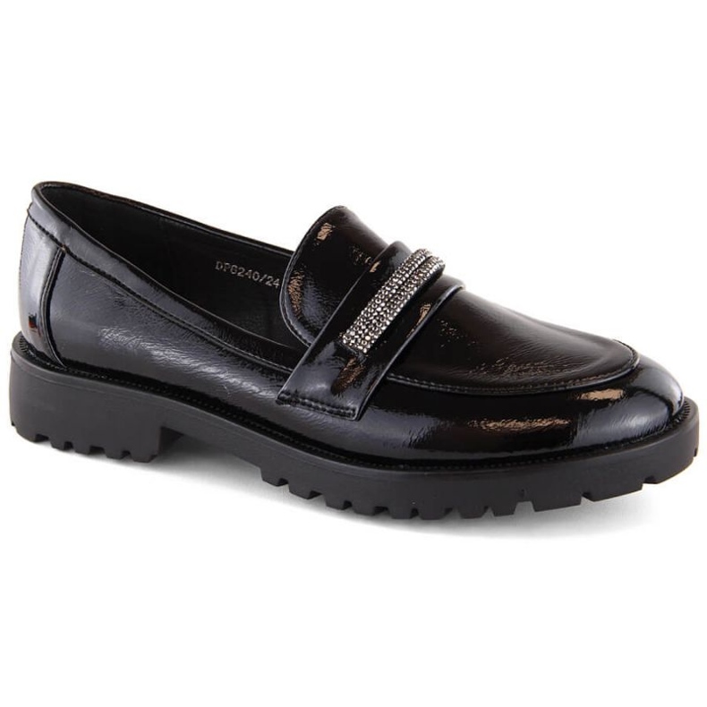 Sapatos lacados com zircões Filippo W PAW545, preto