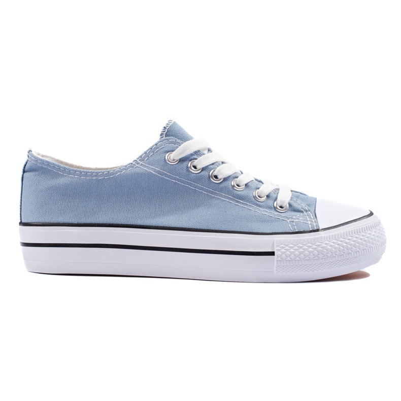 Tênis feminino clássico azul com cadarço