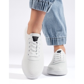 Seastar Sapatos femininos brancos com cordões vazados Seastar Sapatos femininos brancos com cordões vazados