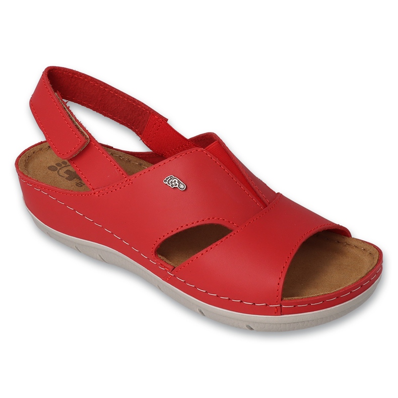 DR.ORTO Sandálias femininas de couro Befado 158D262 vermelho