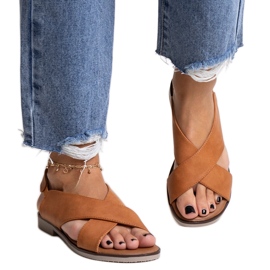 Sandália rasteira caramelo Duenna marrom