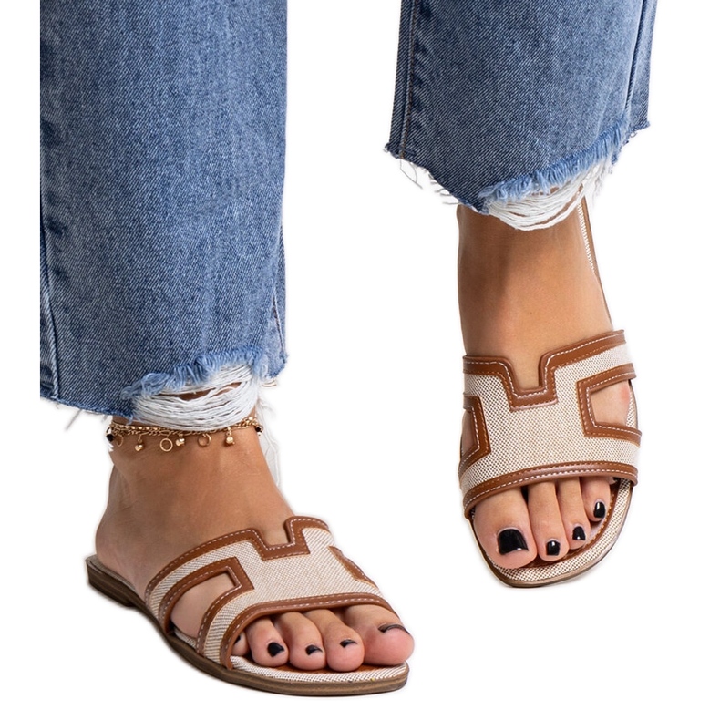 Chinelos Baya clássicos marrons bege