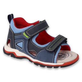 BEFADO SANDALS MENINOS Inserção de couro para velcro 170p100 azul marinho