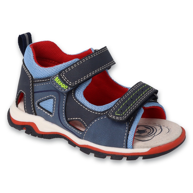 BEFADO SANDALS MENINOS Inserção de couro para velcro 170p100 azul marinho