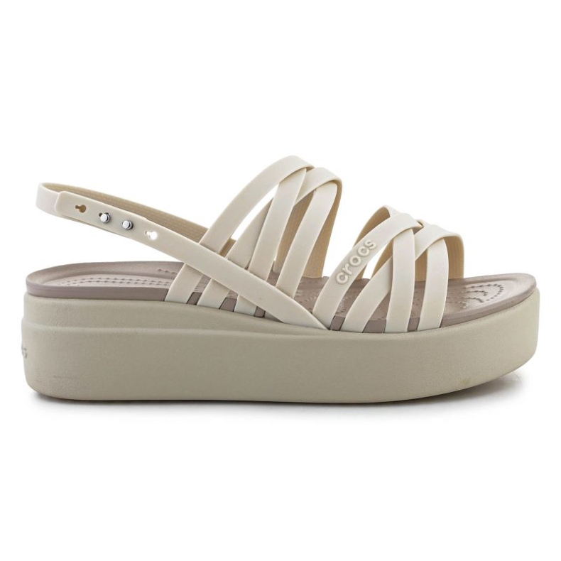 Sandálias lowwdg com tiras Crocs Brooklyn 206751-2Y2 bege