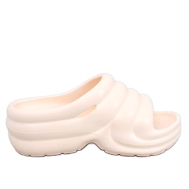 Brassie Chinelos de espuma bege na plataforma - bege claro