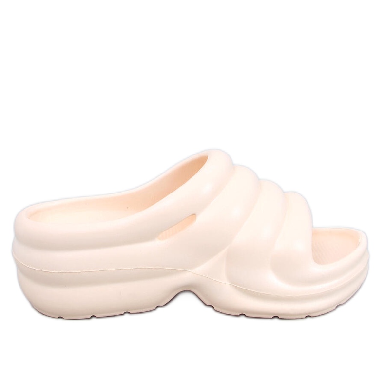 Brassie Chinelos de espuma bege na plataforma - bege claro